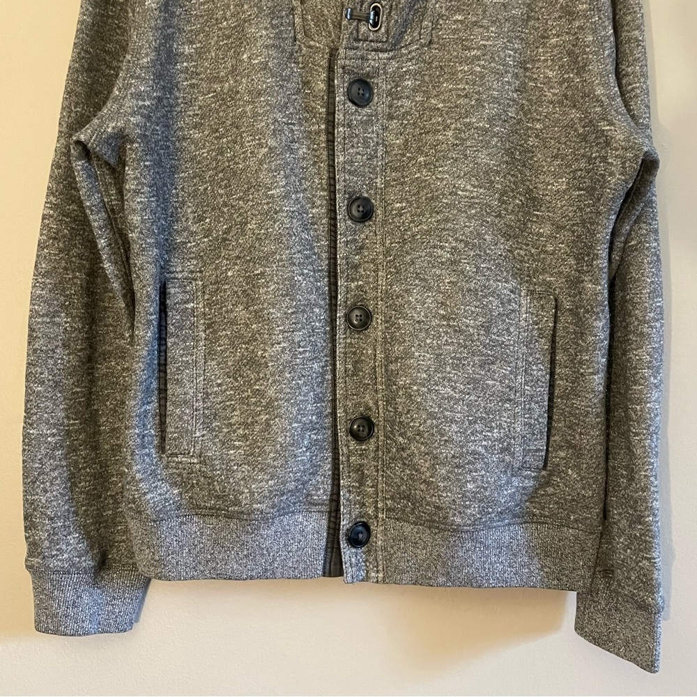 RW&CO. Men's Shawl Collar Button Cardigan in Gray - Picture 8 of 15